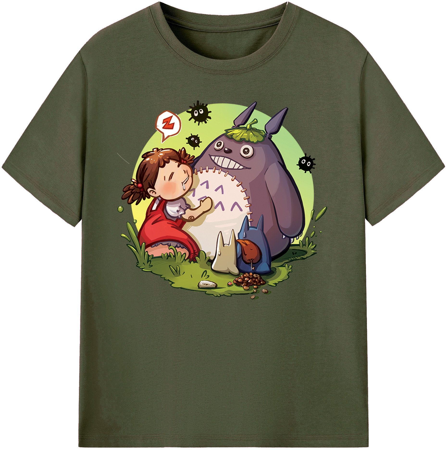 （画像用） となりのトトロ 草壁メイ 草壁サツキ My Neighbor Totoro Satsuki Kusakabe Mei Kusakabe 綿100％ メンズ半袖Tシャツ｜肌触りやわらか＆通気性